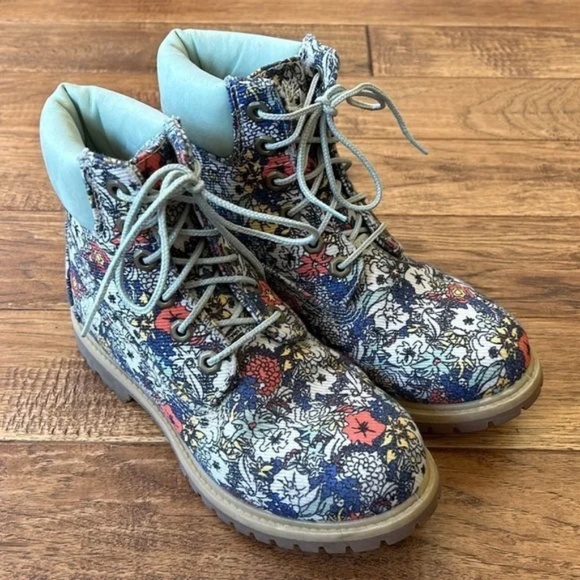 Timberland Women's 6 Inch Premium Fabric Boots Multicolor Floral Size 6.5 - Picture 7 of 13